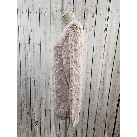 ALK Women's L Vince‎ Camuto Cotton Popcorn Sweater Light Pink Knit Pullover EUC - Picture 5 of 9